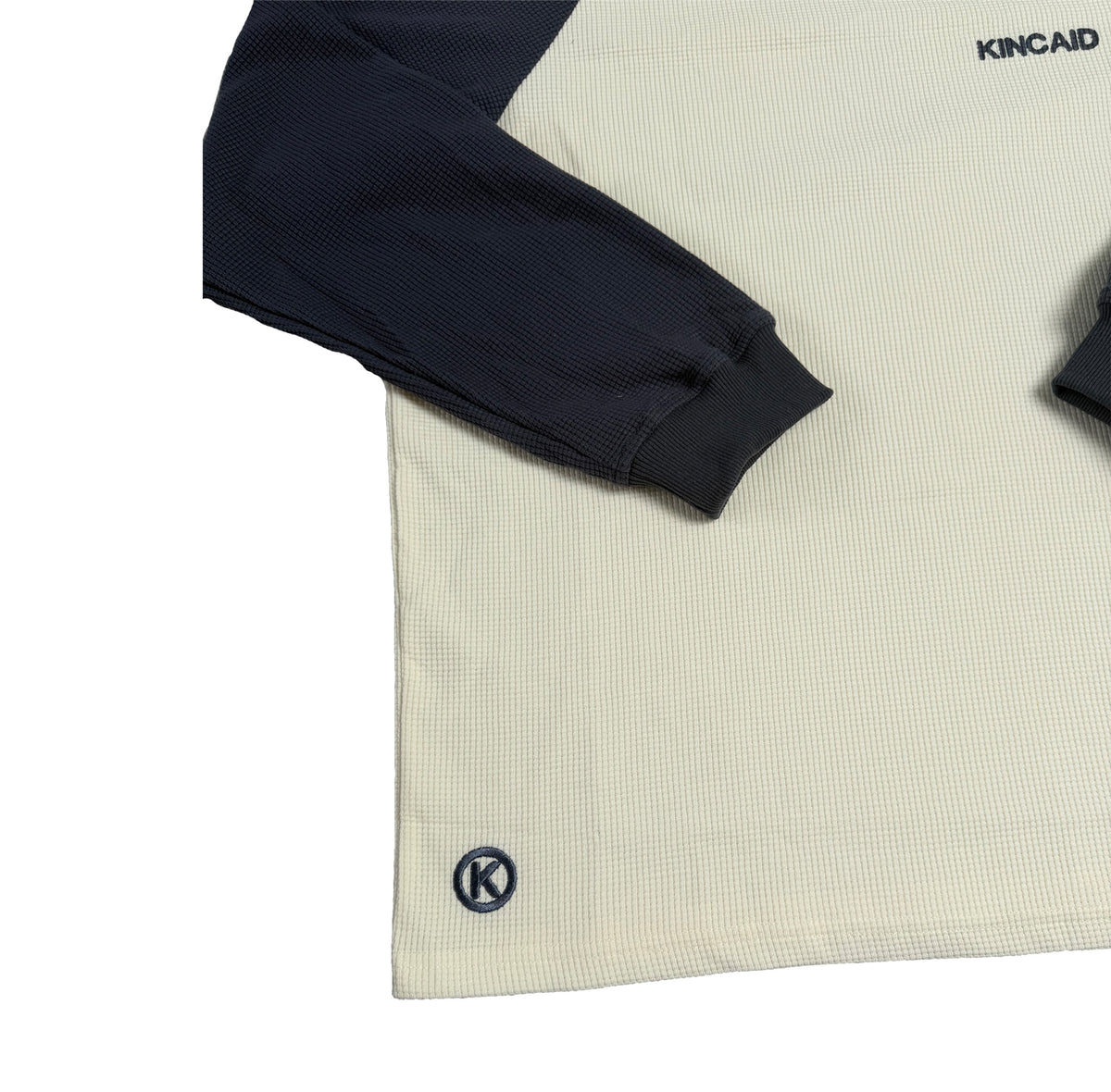 WAFFLE L/S - BLUE/OFFWHITE