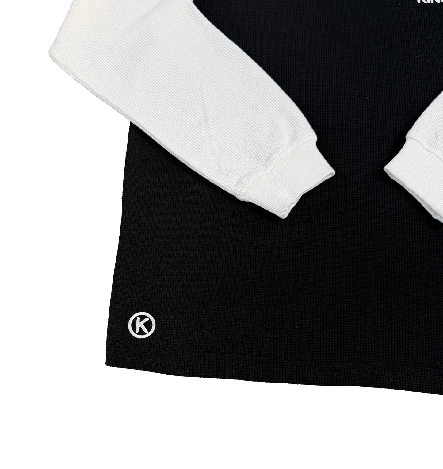 Waffle L/S - black/white