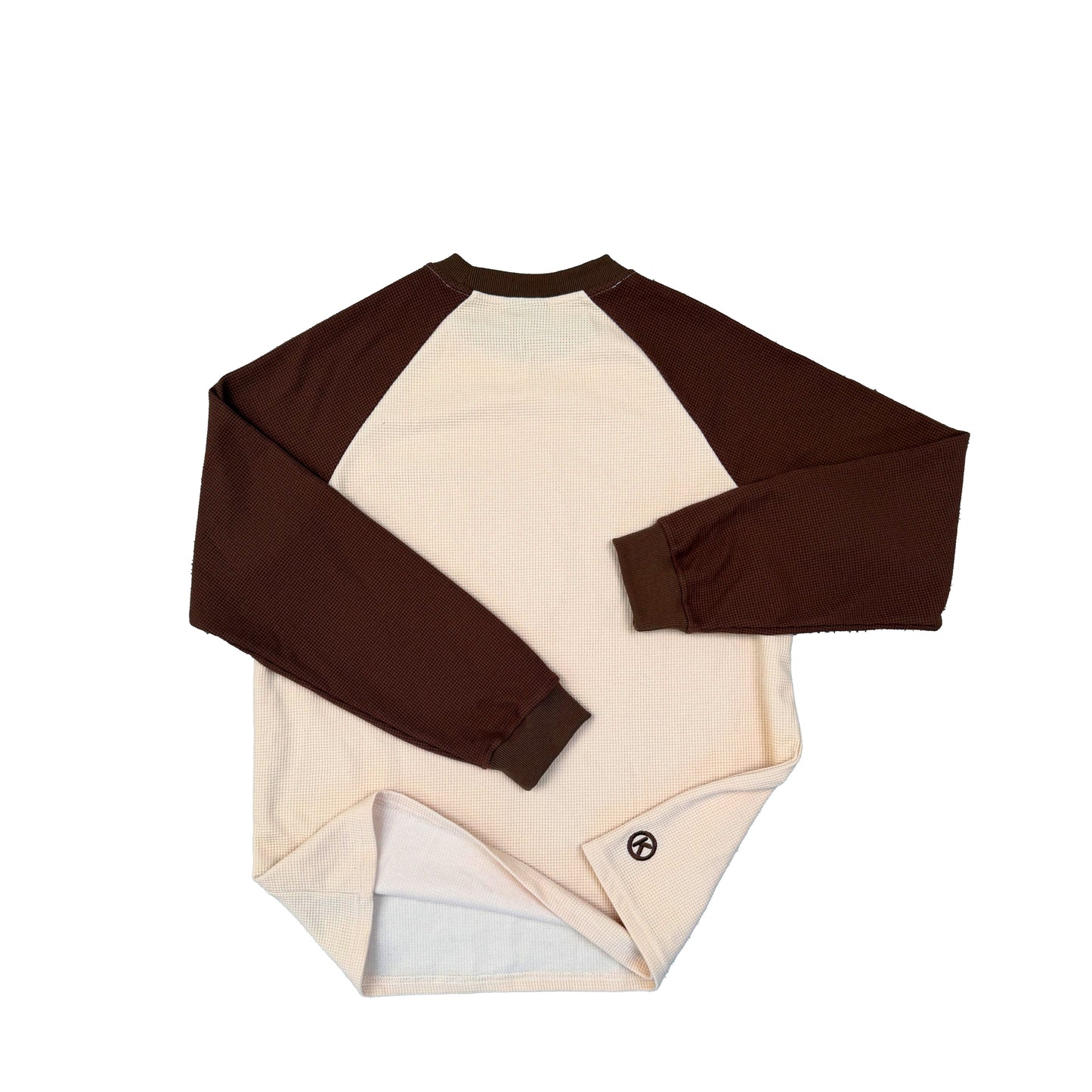 Waffle L/S - cream/brown